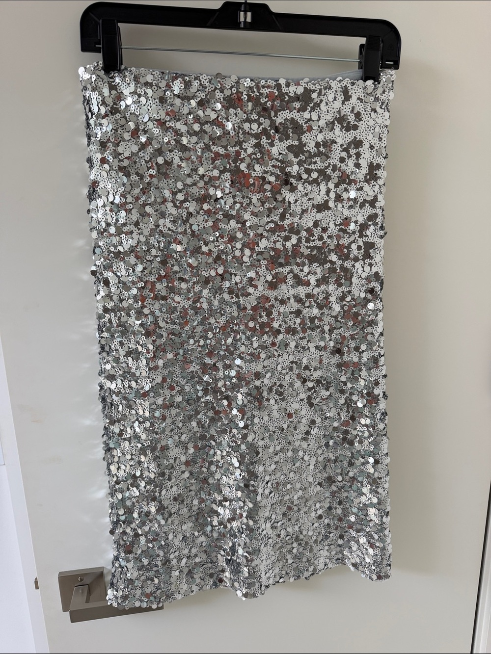 Silver Sequin Midi Skirt - Sparkling Pencil Skirt Mango